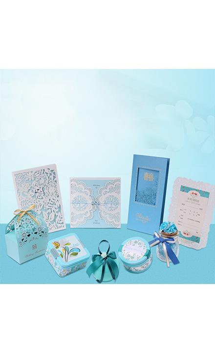 【成都结婚喜糖盒】浪漫蓝色套装喜糖盒子（购喜糖,送糖盒,免费装盒）