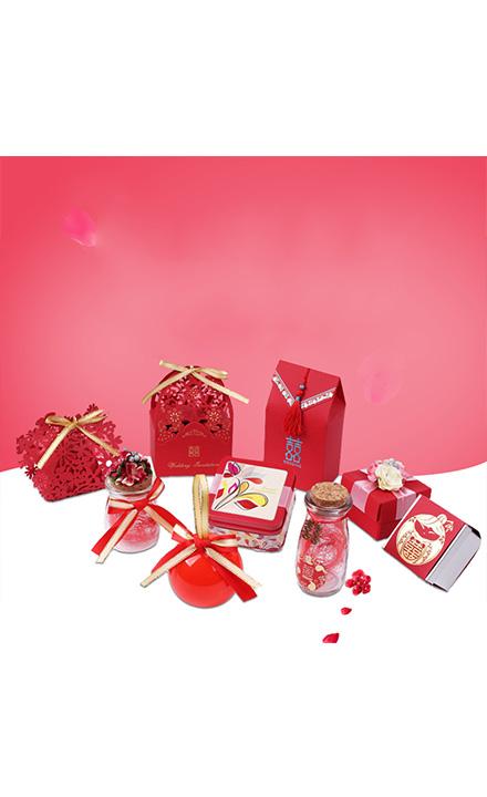 【成都结婚喜糖盒】喜庆红色糖盒套装（购喜糖,送糖盒,免费装盒）